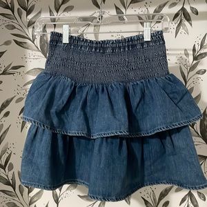 Aerie Frills ‘N’ Thrills Denim Mini Skirt